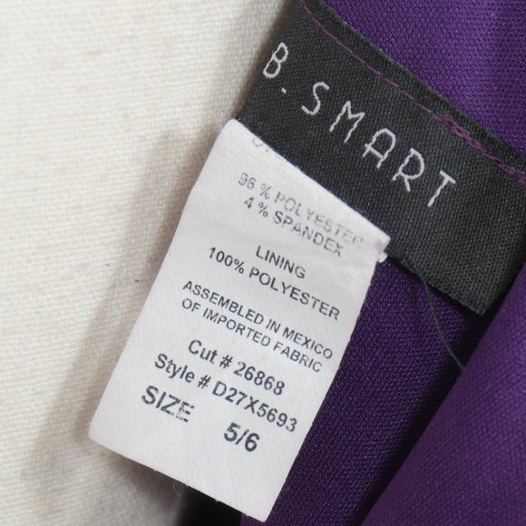B. Smart Purple One Shoulder Satin Size 5/6 Dress - Picture 2 of 11